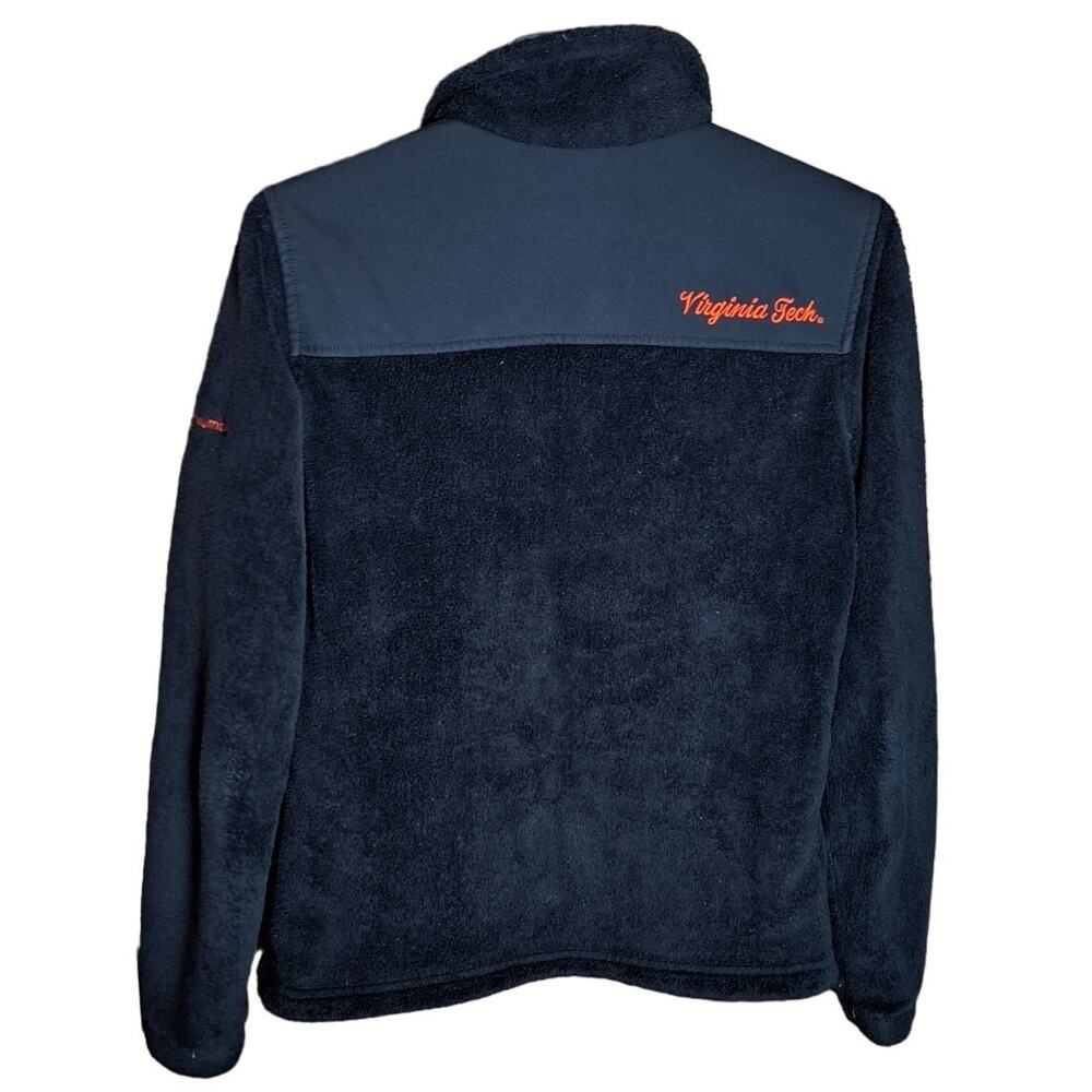 Columbia Black Fleece Jacket with Orange VT Logo - Picture 2 of 7